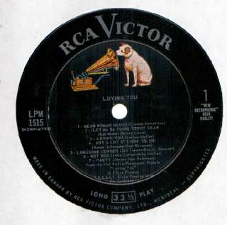 Elvis Presley Loving You LP VG++/NM Canada RCA LPM 1515 Original Mono 