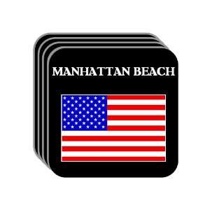 US Flag   Manhattan Beach, California (CA) Set of 4 Mini 