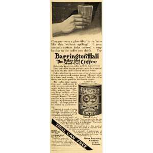  1911 Ad Barrington Hall Baker ized Steel Cut Coffee Cup 