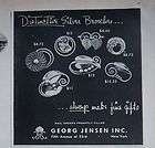 1947 Vintage Silver Brooch Pins at George Jensen Inc. Ad