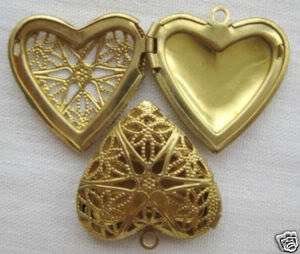 wholesale Brass Engraved Heart Pendant Lockets,Filigrees cf032  