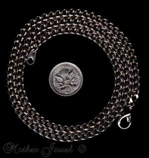 White Gold PL 50cm Necklace Thick Curb Unisex Chain 20  