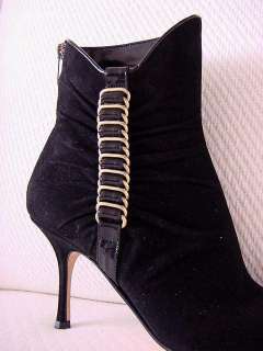 JIMMY CHOO Ankle Boot gr8 Hardware 7 NW black suede  