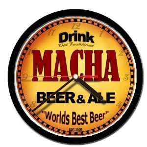  MACHA beer and ale cerveza wall clock 