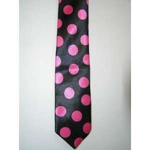  pink polka dot skinny tie unisex necktie 