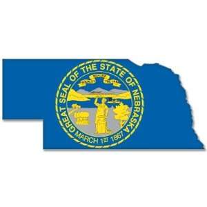  Nebraska State Map Flag bumper sticker decal 5 x 3 