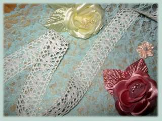 LADDER EDGE COTTON/CLUNY LACE TRIM IN WHITE AND NATURAL  