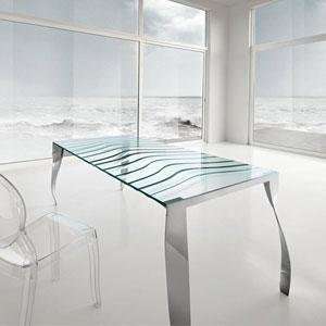  luz de luna extra clear glass top table by tonelli: Home 