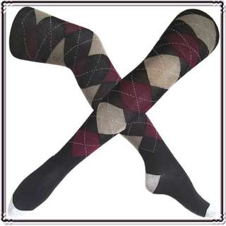 12 style argyle over knee high socks/stockings  
