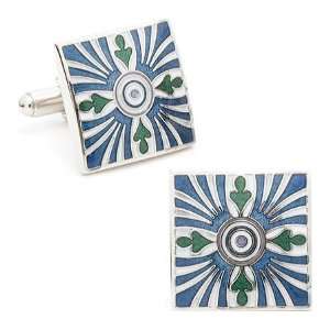  L2 by Loma Mens Roman Candle Cufflinks Blue/White/Green 