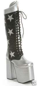 KISS PAUL STANLEY HALLOWEEN COSTUME BOOTS   size 8 9  