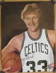 Larry Bird original 1980s basketball advertising poster by 7up  