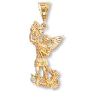  LIOR   Pendant Ange avec Dragon   Gold Plated Jewelry
