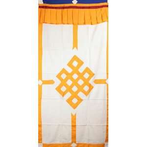 The Endless Knot (Ashtamangala)   Tibetan Altar Curtain   Pure Cotton 