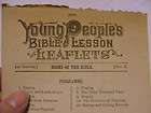   1920s Leaflet Young Peoples Bible Lesson 1st Series #4 Books of Bible