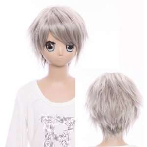     Cosplay Wig 30cm short Wig with layer in light grey Toys & Games