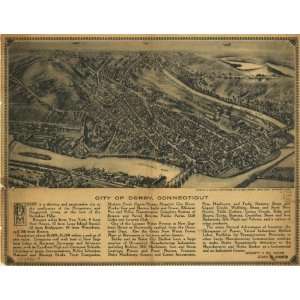    Historic Panoramic Map City of Derby, Connecticut.