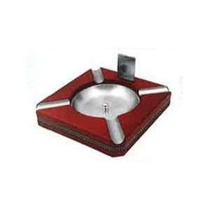  Square Wooden Ashtray w/Cutter