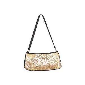  Chinese Satin Handbag in Pink w/ Gold 