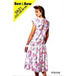   Sewing Pattern Misses Dropped Waist Dress Size 20   24   Bust 42   46