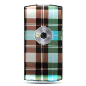 BLUE PLAID DESIGN ARMOR SHIELD + LCD SCREEN PROTECTOR + CAR CHARGER 