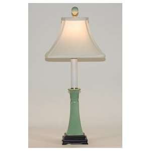  Green Porcelain Bedside Candlestick Table Lamp