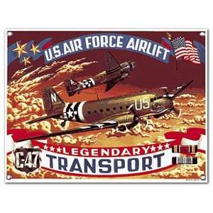 WWII C 47 Transport Fighter Planes Porcelain Sign 