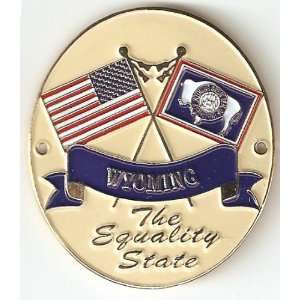   States of America Flags   Hiking Stick Medallion   The Equality State
