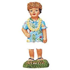  Hawaiian Figurine Boy with Aloha Shirt 3 in.: Kitchen 