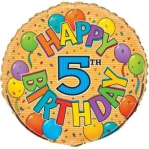  Happy 5th Birthday 18 Mylar Balloon
