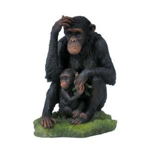   Figure Seated Chimpanzee and Baby Display Collectible