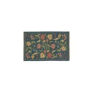   : Jewel Tone Blue Floral Wool Area Rug   Surya JT 21: Home & Kitchen