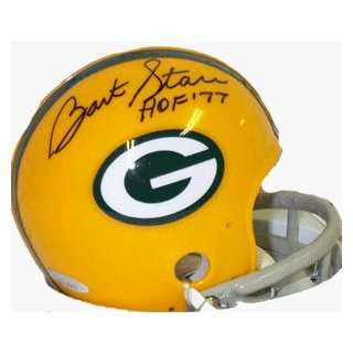    Bart Starr Autographed Mini Helmet   HOF: Sports & Outdoors