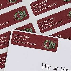   Christmas Wreath Personalized Return Address Labels: Office Products