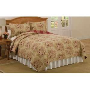 Pem America Dartmouth Manor Red Twin Quilt With Pillow Sham  
