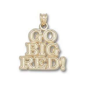  Nebraska Cornhuskers Go Big Red Pendant   14KT Gold 