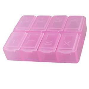  Pink Plastic 8 Compartments Letters Design Medicine Pill 