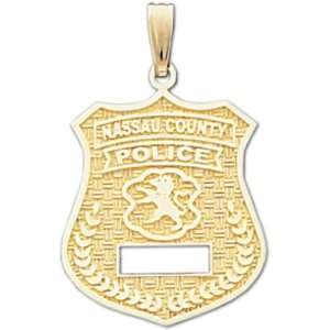  14k Nassau County Police Officer Badge Pendant: Jewelry