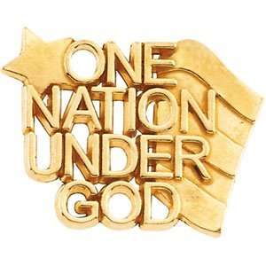  14K Gold One Nation Under God Lapel Pin Jewelry