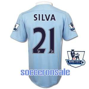 New Soccer Jersey 2012 Silva # 21 Manchester City Home Football Shirt 