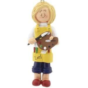  Personalized Artist Female Christmas Ornament: Home 