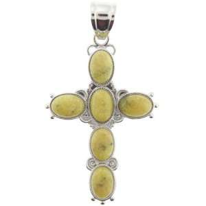 Pendants   Yellow Turtle Jasper With 6 Pc. Oval Silver Plated Frame 