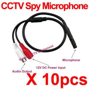 10X Spy Hidden Mini Microphone Auduo Mic for CCTV Surveillance System 