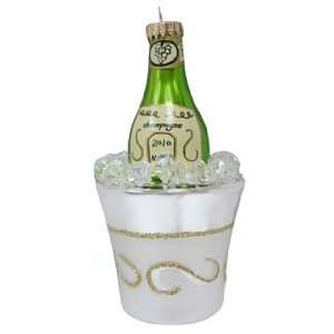  Champagne Bottle in Bucket Christmas Ornament: Home 