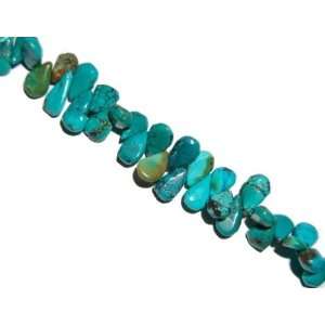 Blue natural turquoise teardrop gemstone beads, 13x10mm, sold per 16 