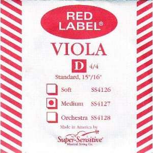  Super Sensitive Viola Nickel D Red Label Standard Size Medium 