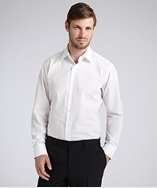 Canali white cotton broadcloth spread collar dress shirt style 