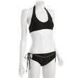 brette sandler swimwear black annie halter chain cutout bikini