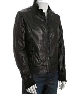 black lambskin zip front moto jacket  BLUEFLY up to 70% off 