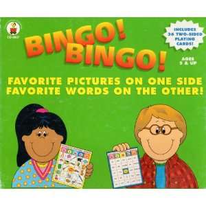  Bingo Bingo Favorite Pictures on One Side, Favorite Words 